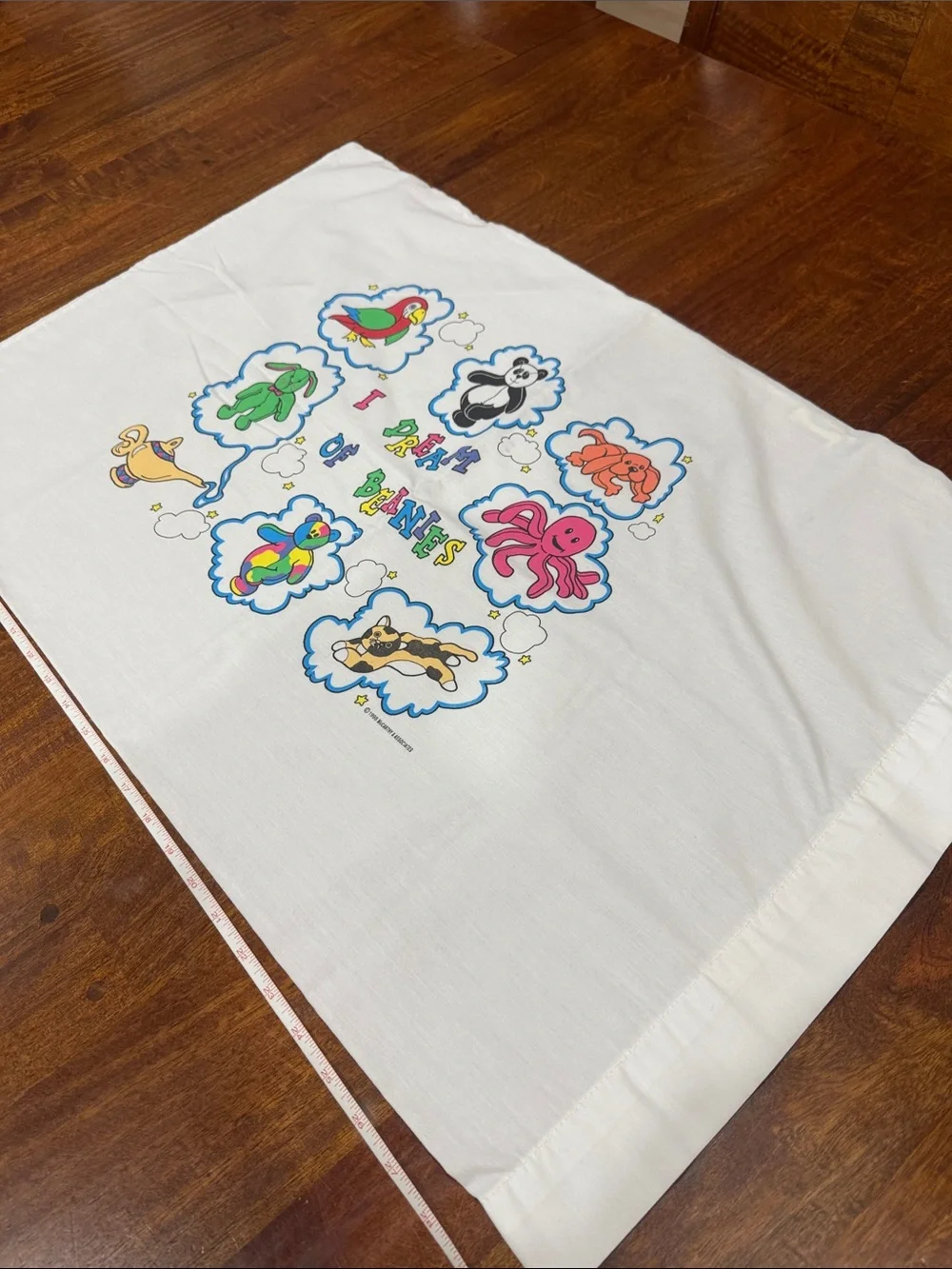 Vintage 90s “I Dream of Beanie” Pillowcase with Beanie Babies